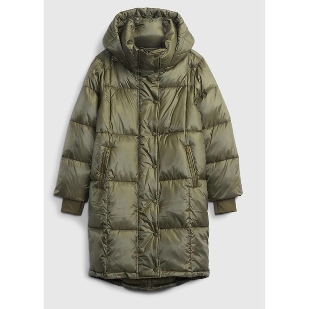 Gap Women - Relaxed Heavyweight Midi Puffer Coat / Green / S / NWOT